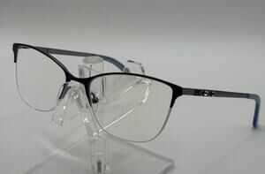 Exces Princess 153 303 Blue Silver Semi Rimless Eyeglass Frame 52-17-135